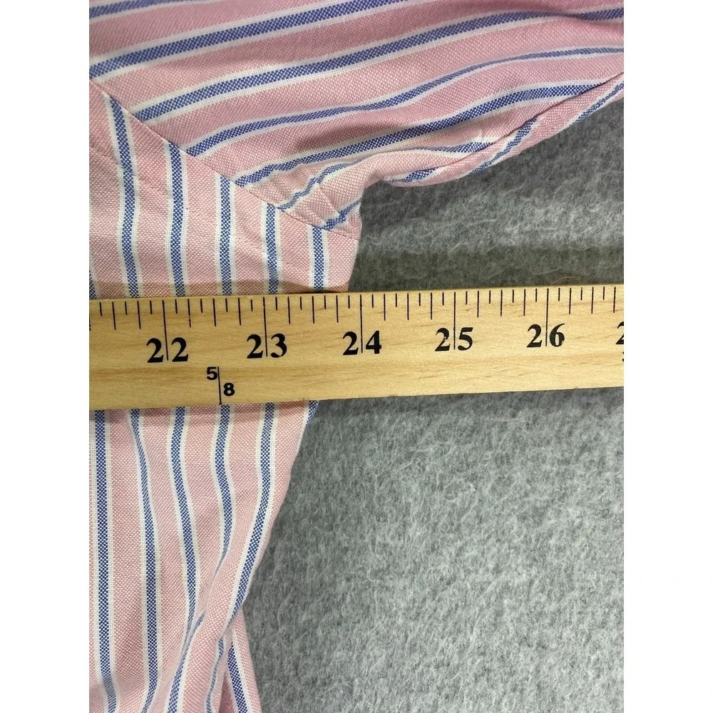 Polo Ralph Lauren Mens Large Shirt Button Down Pink Stripe Flesh Pony Long Sleev